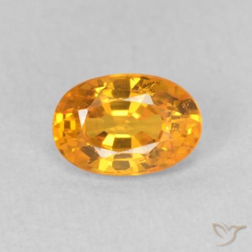 0.66ct 자연스러운 딥 오렌지-골드 사파이어, 타원형, VVS-VS