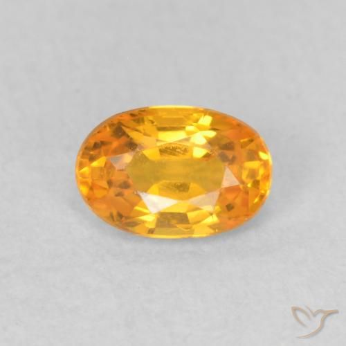 0.57ct 자연스러운 오렌지-골드 사파이어, 타원형, VVS-VS