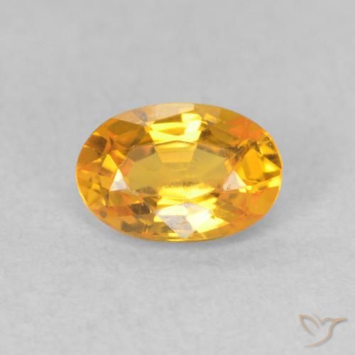 0.62ct 자연스러운 Medium Light Orange-Gold 사파이어, 타원형, VVS-VS