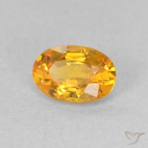 0.62캐럿 천연 Medium Light Orange-Gold 사파이어, 타원형, VVS-VS