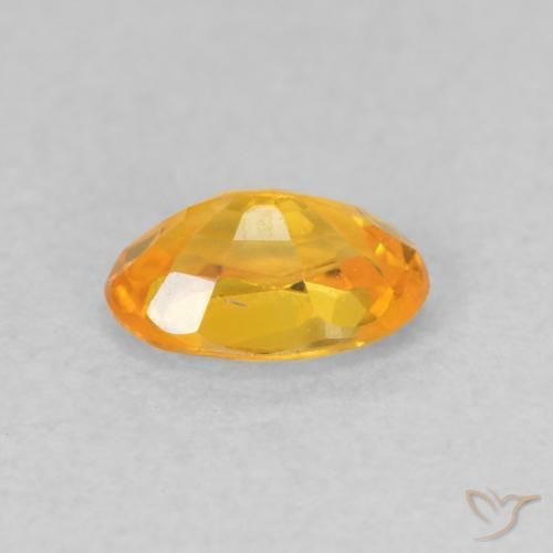 0.62캐럿 천연 Medium Light Orange-Gold 사파이어, 타원형, VVS-VS