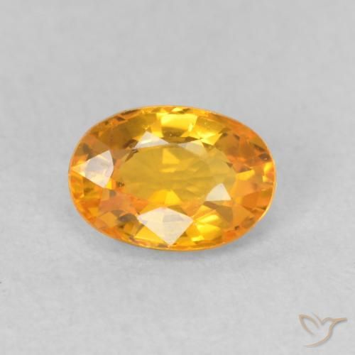 0.67ct 자연스러운 미디엄 오렌지 사파이어, 타원형, VVS-VS