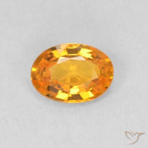 0.53ct 자연스러운 미디엄 오렌지 사파이어, 타원형, VVS-VS