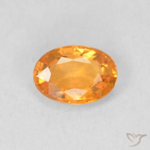 0.57ct 자연스러운 오렌지-골드 사파이어, 타원형, VVS-VS