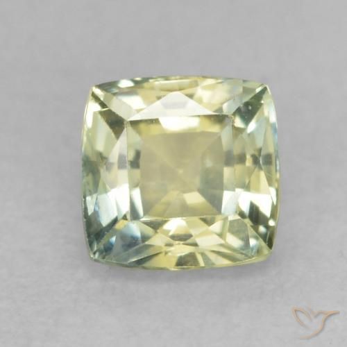 0.58ct 자연스러운 황록색 사파이어, 방석, VS-SI