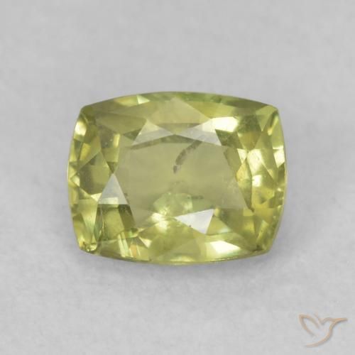 0.70ct 자연스러운 황록색 사파이어, 방석, VS-SI