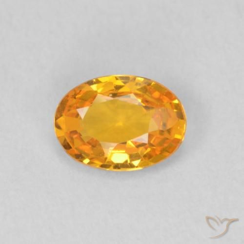 0.52ct 자연스러운 밝은 주황색 사파이어, 타원형, VS