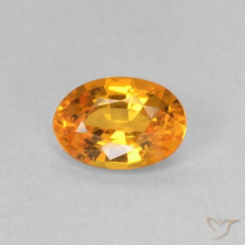0.59ct 자연스러운 살구 오렌지 사파이어, 타원형, VS