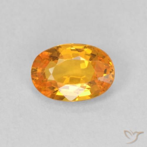0.62ct 자연스러운 미디엄 오렌지 사파이어, 타원형, VS
