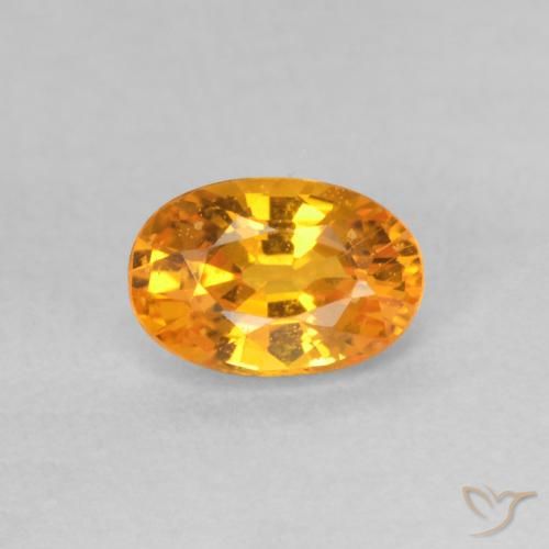 0.65ct 자연스러운 살구 오렌지 사파이어, 타원형, VS