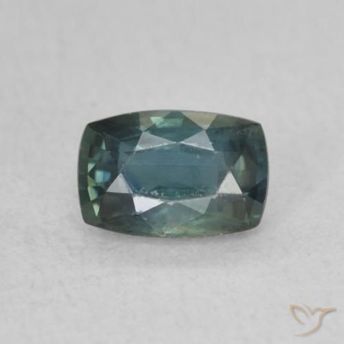 0.78ct 자연스러운 딥 블루 그린 사파이어, 방석, VS