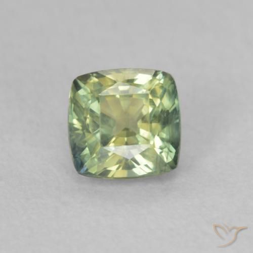 0.50ct 자연스러운 황록색 사파이어, 방석, VVS-VS