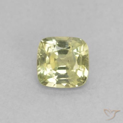 0.38ct 자연스러운 연노랑 사파이어, 방석, VS