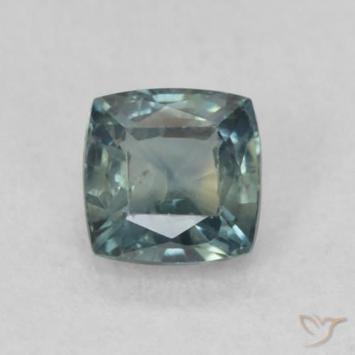 0.65ct 자연스러운 청록색 사파이어, 방석, VS