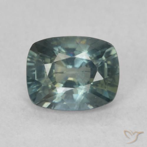 0.73ct 자연스러운 청록색 사파이어, 방석, VS