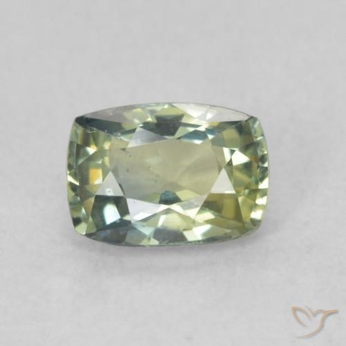 0.75ct 자연스러운 황록색 사파이어, 방석, VS