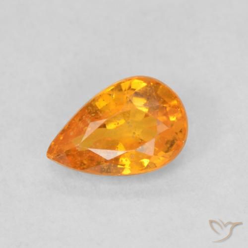 0.56ct 자연스러운 살구 오렌지 사파이어, 배 모양, VS