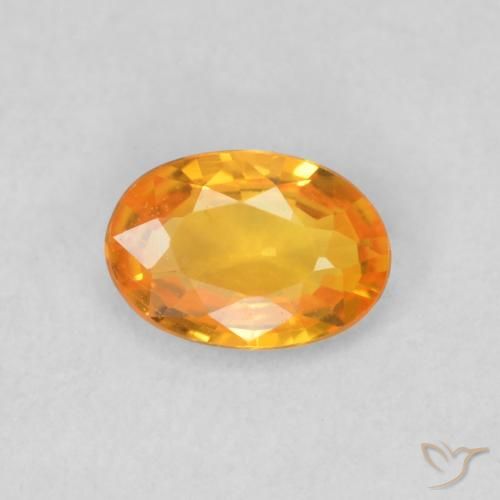 0.53ct 자연스러운 밝은 주황색 사파이어, 타원형, VS