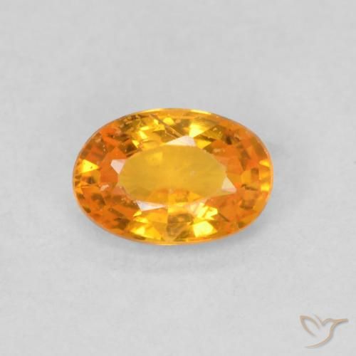 0.54ct 자연스러운 밝은 주황색 사파이어, 타원형, VS