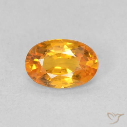 0.55ct 자연스러운 밝은 주황색 사파이어, 타원형, VS
