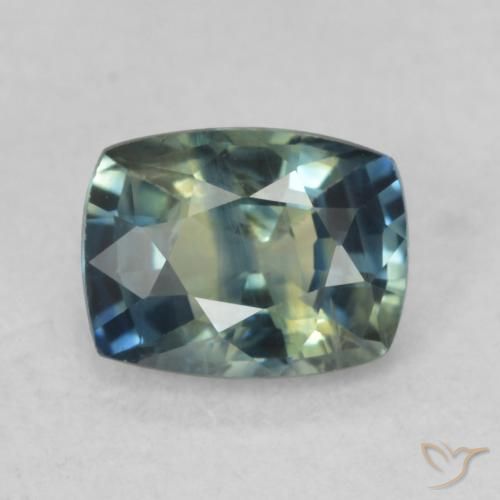 0.88ct 자연스러운 다색 사파이어, 방석, VVS-VS