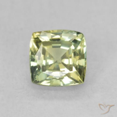 0.71ct 자연스러운 올리브 그린 사파이어, 방석, VVS-VS