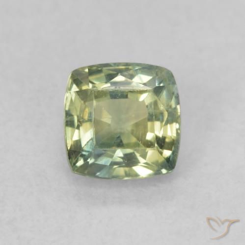 0.62ct 자연스러운 황록색 사파이어, 방석, VS