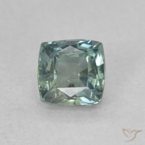 0.65ct 자연스러운 청록색 사파이어, 방석, VS