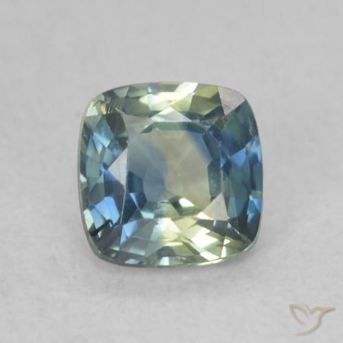 0.82ct 자연스러운 다색 사파이어, 방석, VS