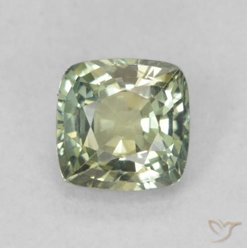 0.81ct 자연스러운 라이트 세이지 그린 사파이어, 방석, VVS