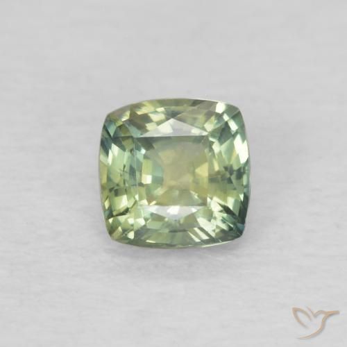 0.45ct 자연스러운 황록색 사파이어, 방석, VVS-VS