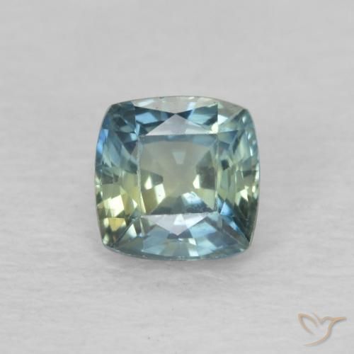 0.63ct 자연스러운 다색 사파이어, 방석, VVS-VS