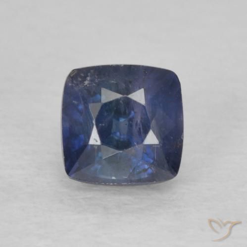 0.84ct 자연스러운 자정 블루 사파이어, 방석, VS-SI