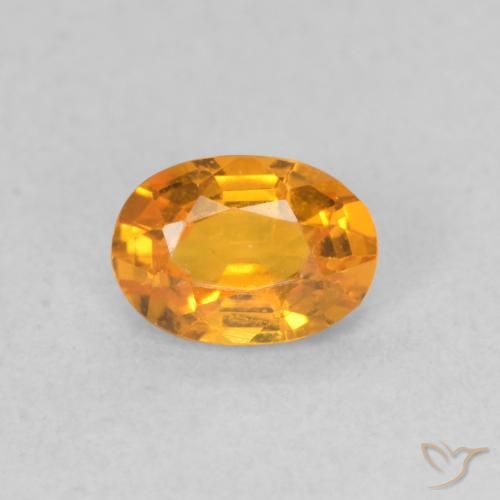 0.62ct 자연스러운 미디엄 오렌지 사파이어, 타원형, VVS-VS