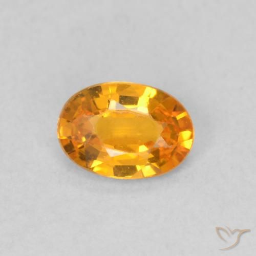 0.50ct 자연스러운 밝은 주황색 사파이어, 타원형, VVS-VS