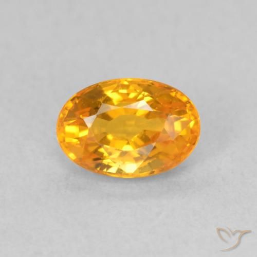 0.74ct 자연스러운 밝은 주황색 사파이어, 타원형, VVS-VS