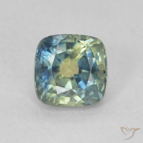 0.87ct 자연스러운 다색 사파이어, 방석, VS