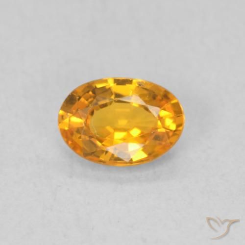 0.52ct 자연스러운 살구 오렌지 사파이어, 타원형, VS