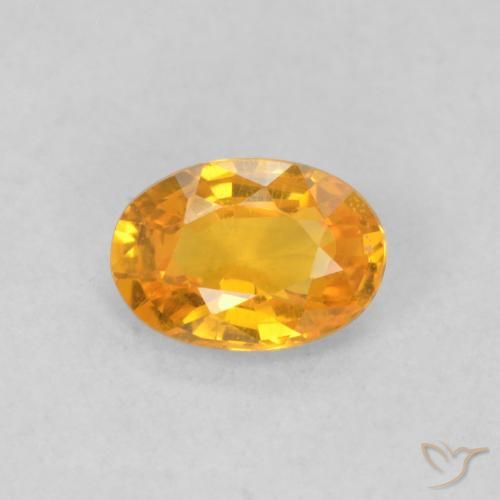0.62ct 자연스러운 살구 오렌지 사파이어, 타원형, VS