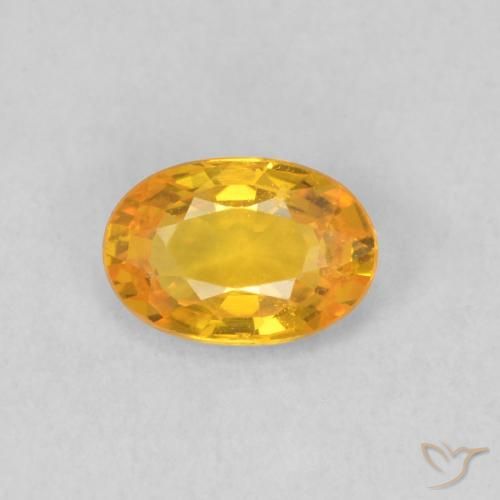 0.59ct 자연스러운 밝은 주황색 사파이어, 타원형, VS