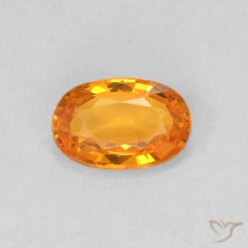 0.58ct 자연스러운 미디엄 오렌지 사파이어, 타원형, VVS-VS