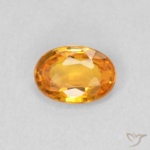 0.52ct 자연스러운 밝은 주황색 사파이어, 타원형, VVS-VS