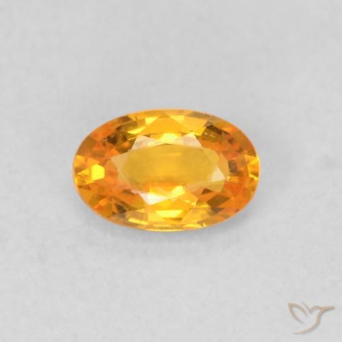 0.54ct 자연스러운 밝은 주황색 사파이어, 타원형, VVS-VS