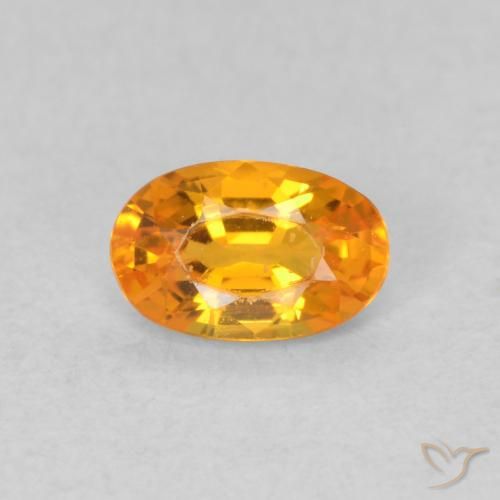 0.59ct 자연스러운 밝은 주황색 사파이어, 타원형, VVS-VS
