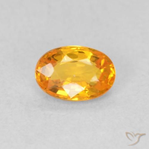 0.55ct 자연스러운 밝은 주황색 사파이어, 타원형, VVS-VS