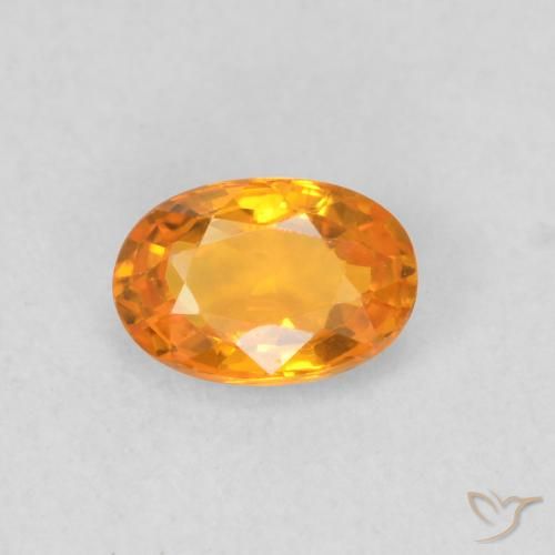 0.55ct 자연스러운 미디엄 오렌지 사파이어, 타원형, VVS-VS