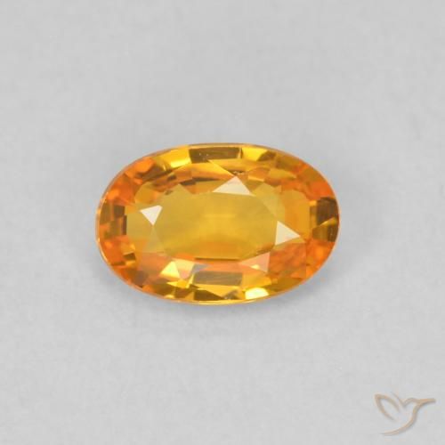 0.50ct 자연스러운 살구 오렌지 사파이어, 타원형, VVS-VS