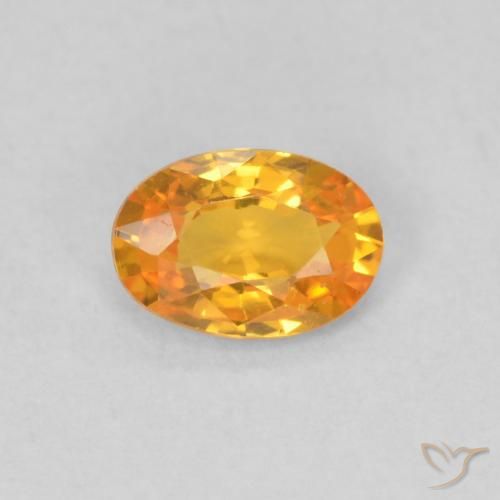 0.51ct 자연스러운 살구 오렌지 사파이어, 타원형, VVS-VS