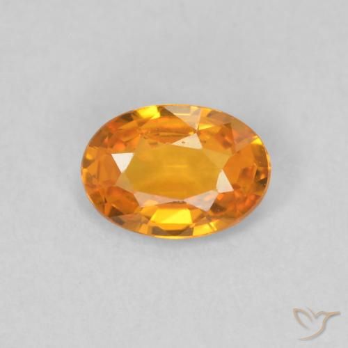 0.49ct 자연스러운 밝은 주황색 사파이어, 타원형, VVS-VS