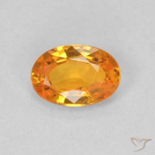 0.61ct 자연스러운 밝은 주황색 사파이어, 타원형, VVS-VS